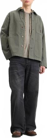 Nudie Jeans Loud Larry Wide Leg Jeans In Black Storm