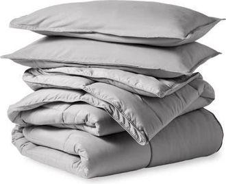 Bare Home All-Season Down Alternative Comforter Set - Oversized King in Light Grey at Nordstrom