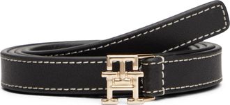 Tommy Hilfiger Lederg&uuml;rtel TOMMY HILFIGER TH LOGO 1.5 cm breit, Herren, Gr. 100, schwarz, Rindsleder, G&uuml;rtel Lederg&uuml;rtel