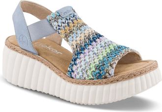 Rieker Schoenen, Dames, Veelkleurig, 40 EU, Leer, Gehaakte Sleehak Sandaal