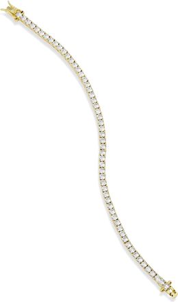 Savvy Cie Jewels 14K GOLD PLATED 4mm WHITE CZ TENNIS BRACELET