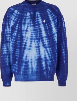 Marcelo Burlon oversize tie-dye cotton sweatshirt embroidery