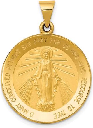 Diamond2Deal 14k Yellow Gold Miraculous Medal Hollow Pendant