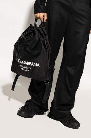 Dolce & Gabbana Backpack With Logo, Mens, Black