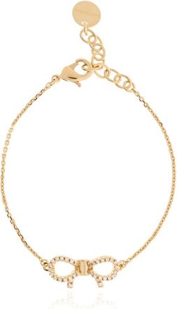 Ferragamo Armband met hanger en sprankelende kristallen - Dames - Armbanden - Geel - ONE Size - Accessoires