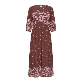 Kaffe Midi Jurk - Dames - Casual kleedjes - Bruin - XS - Kleedjes