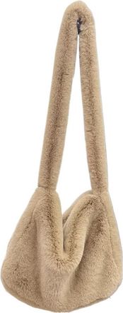 Generic Womens Plush Bags Woman Crossbody Bag Soft Plush Sling Shoulder Large Capacity Furry Student Bolsa Feminina(Color4)