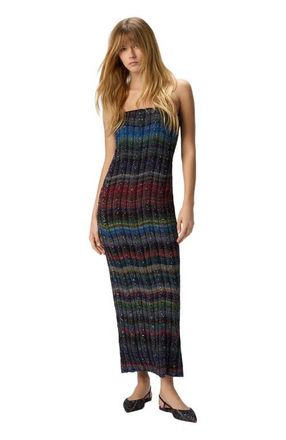 Missoni Long Strapless Dress With Wave Check Pattern in Multicoloured at Nordstrom, Size 44 It