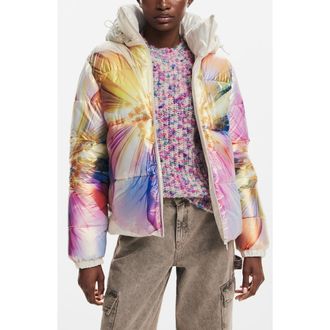 Desigual Kalmar Puffer Jacket in Yellow at Nordstrom, Size Small