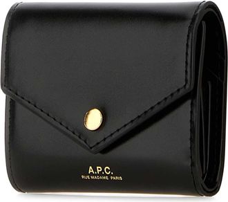 A.P.C. Womens Enveloppe Wallet Black Leather