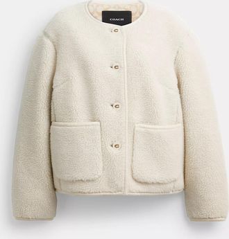 Coach Short Sherpa Cardi Jacket