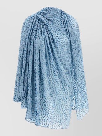 Kiko Kostadinov silk viscose devor&eacute; asymmetric draped midi dress