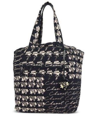 Chanel Camélia wool tote bag - Black