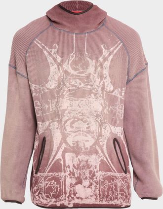 Diesel Mens S-Waf-Hood-New Faded Waffle Knit Hoodie