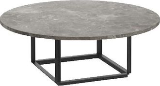 New Works Designer Marmor Couchtisch Florence Gris du Marais Marmor / Schwarz - ø 90 cm