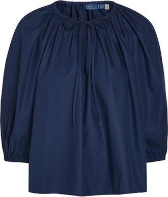 Polo Ralph Lauren Cotton-poplin Blouse - Navy - S (UK8-10 / S)