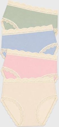 Stripe and Stare High Rise Four Pack in Eucalyptus Pastels at Nordstrom, Size X-Small