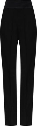 Valentino Garavani Wool Creased Broeken - Dames - Straight fit broeken - Zwart - S - Wol - Broeken