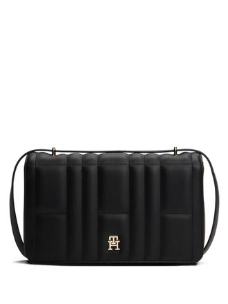 Tommy Hilfiger quilted logo shoulder bag - Black