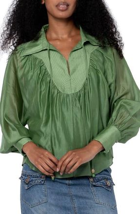 Ciebon Georgina Quarter Zip Top in Ivy Green at Nordstrom, Size X-Small