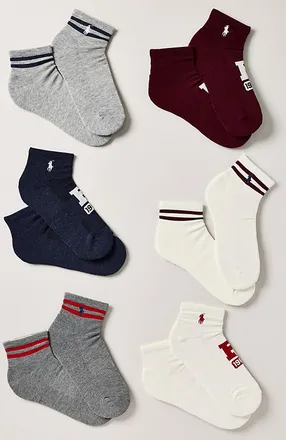 Polo Ralph Lauren Varsity Crew Socks, Set of 6