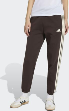 adidas Stadium - Pantaloni regular color caff&egrave; aurora con tre strisce-Marrone