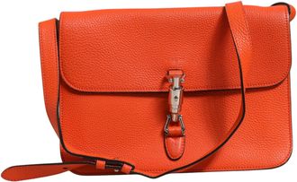 Gucci Jackie Soft Flap Shoulder Bag Leather Womens Orange (Pre-Owned)