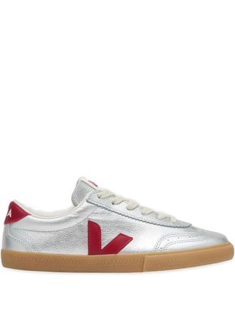 Veja Volley logo low-top sneakers - men - Bovine Leather/Recycled Polyester/Rubber - 37 - Silver
