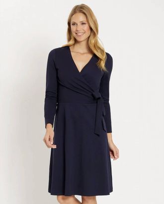 Jude Connally Farrah Ponte Midi Dress In Dark Navy