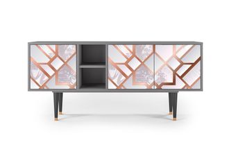 StoryZ Mueble de TV rosa claro 3 puertas L 150 cm