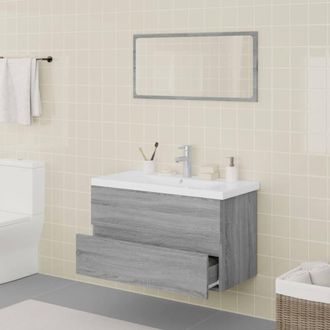 Berkfield Home Full Bathroom Furniture Set Grey Sonoma Engineered Wood
