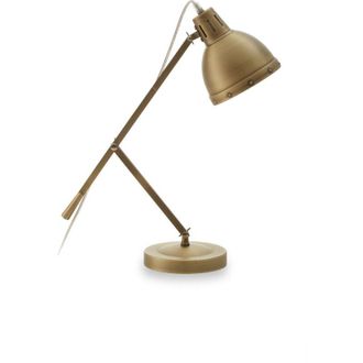 Premier Housewares Led Table Lamp Bright Study Lamps With Gold Frame Office Reading Lamp Made With a Slim Design Desk Lamps For Hallways Living