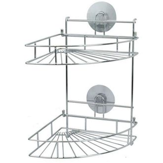 Trade Shop Trade Shop - Mensola Da Bagno Angolare Angoliera Doccia A 2 Livelli Ripiani In Metallo 79849