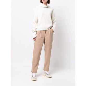 Brunello Cucinelli Almond Tailored Trousers, Brand Size 42 (US Size 8)
