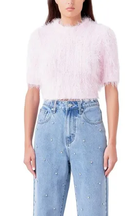 endless rose Fuzzy Sweater in Pink at Nordstrom, Size X-Small