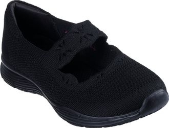 Skechers Womens Seager-Cute N Coy Mary Jane Flat, Black, 6 UK