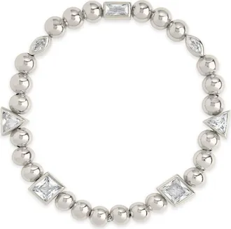 Sterling Forever Amaris Bead Bracelet in Silver at Nordstrom Rack