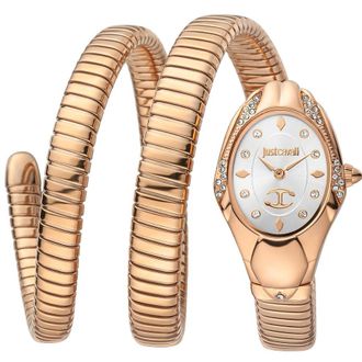 Just Cavalli Snake White Dial Ladies Watch JC1L185M0025