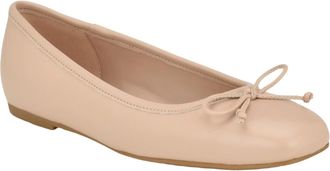 Calvin Klein Bronte Ballet Flat Womens Light Pink Bow Slip On HTAT906