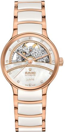 Rado Centrix Open Heart Superjubile Diamond Bracelet Watch, 35mm in White at Nordstrom