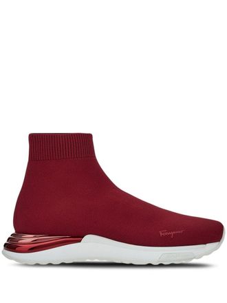 Ferragamo Sneakers a calzino con stampa - Rosso