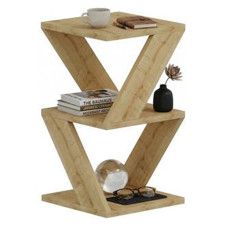 Dmora Mesa De Centro Rubiana, 2 Compartimentos, Forma Rectangular, Tono Roble, 30x30x50h Cm Marr&oacute;n Roble