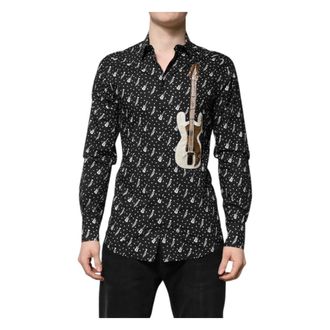 Dolce & Gabbana Casual Shirts, male, Multicolor, Size: XL Gold Instrument Embellished Shirt