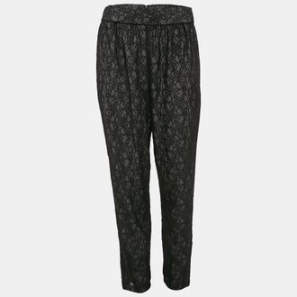 Alice & Olivia Alice + Olivia Black Floral Lace Trousers
