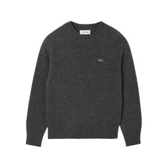 Lacoste 3D Knit Carded Wool Sweater - Dames - Ronde hals truien - Grijs - L - Wol - Truien & Vesten