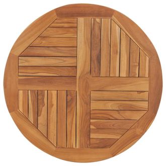 Berkfield Home Table Top Solid Teak Wood Round 2.5 cm 80 cm in Brown