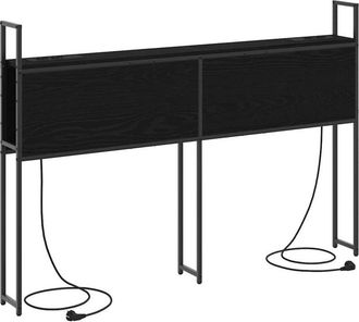 vidaXL Cabecera De Almacenamiento Con Cabecera Roble Negro 150 Cm Vidaxl