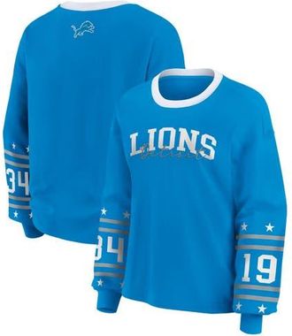 WEAR by Erin Andrews Womens WEAR by Erin Andrews Blue Detroit Lions Sport Long-Sleeve T-Shirt at Nordstrom, Size Xx-Large