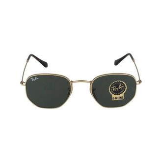 Ray-Ban Hexagonale Metalen Zonnebril - unisex - Zonnebrillen - Geel - 54 MM - Accessoires