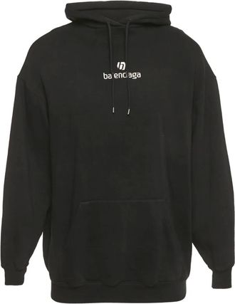 Balenciaga Felpa con cappuccio e logo - Nero